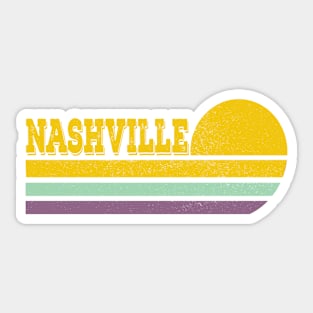 Retro Nashville Vintage Sunset Stripes Sticker
